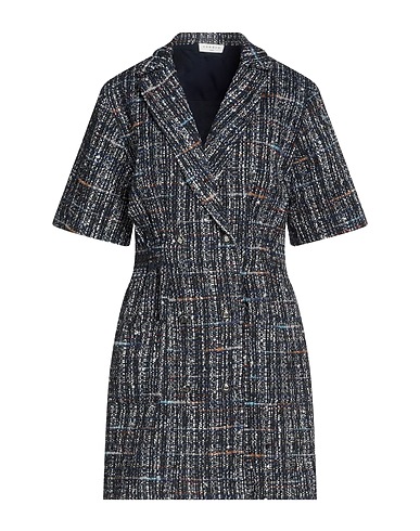 SANDRO Shirt dress Midnight blue 73% Synthetic fibers, 18% Cotton, 8% Wool, 1% Metallic fiber