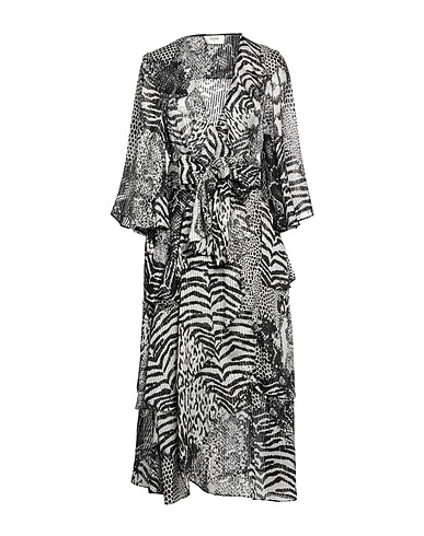 CELINE Midi dress Black 97% Silk, 3% Metallic fiber