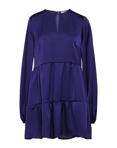 5RUE Short dress Dark purple 50% Polyester, 50% Viscose