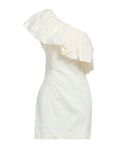 VICOLO One-shoulder dress Ivory 100% Cotton