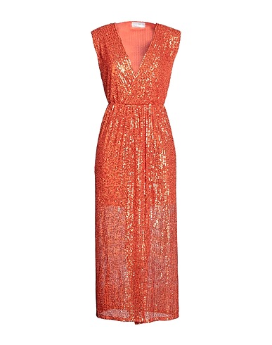 SOALLURE Long dress Orange 100% Polyester