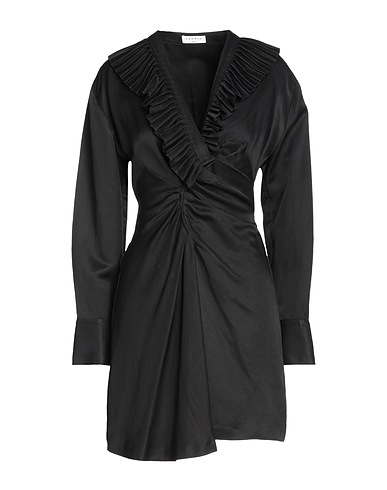 SANDRO Short dress Black 67% Viscose, 33% Linen