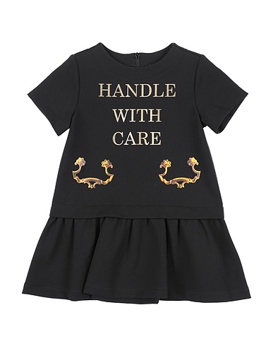 MOSCHINO KID Elegantes Kleid Schwarz 68% Viskose, 27% Polyamid, 5% Elastan