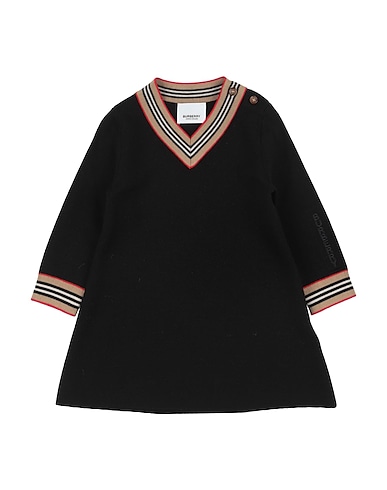BURBERRY Vestido para bebé  Black 93% Wool, 6% Polyamide, 1% Elastane