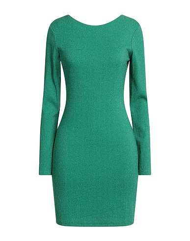 TENSIONE IN Short dress Green 61% Nylon, 33% Metal, 6% Elastane