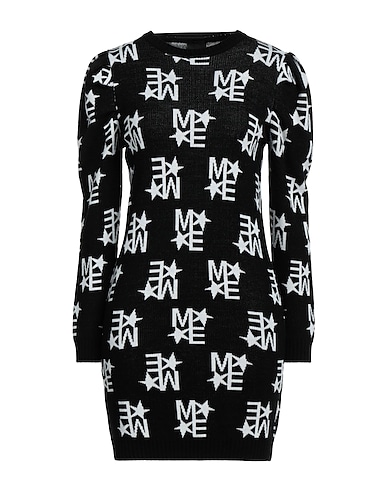 MARC ELLIS Short dress Black 50% Wool, 50% Modal