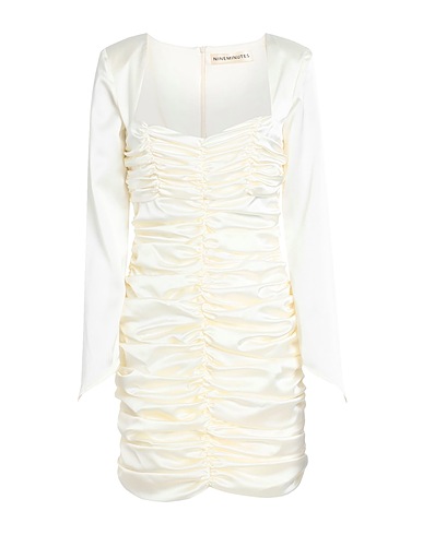 NINEMINUTES Short dress Ivory 97% Polyester, 3% Elastane