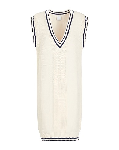 8 by YOOX Vestito corto Avorio 100% Cotone organico