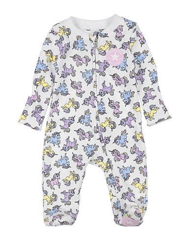 CONVERSE Baby jumpsuit  UNICON PRINT FOOTED COVERALL
 White 60% Cotton, 40% Polyester