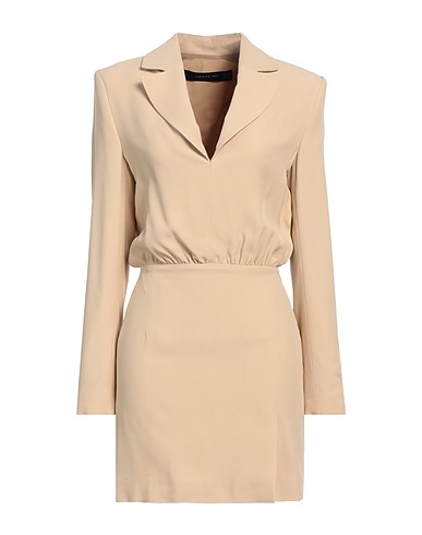 FEDERICA TOSI Kurzes Kleid Sand 50% Acetat, 50% Viskose, Polyester