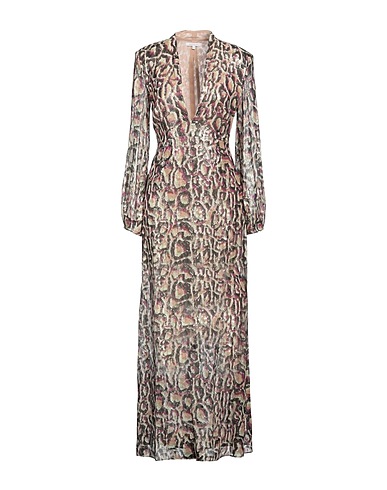 PATRIZIA PEPE Long dress Purple 75% Silk, 25% Metal