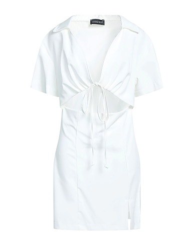 VANESSA SCOTT Kurzes Kleid Weiß 78% Polyester, 18% Viskose, 4% Elastan