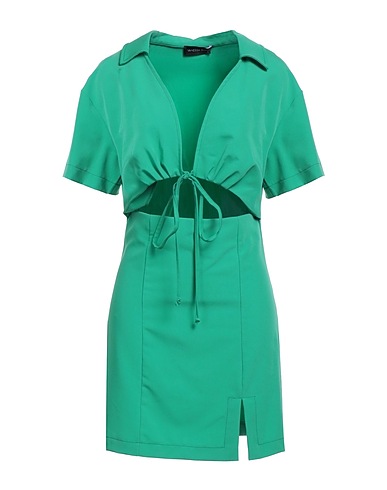 VANESSA SCOTT Short dress Green 78% Polyester, 18% Viscose, 4% Elastane