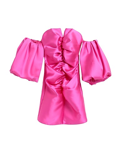 SIMONA CORSELLINI Vestito corto Fucsia 100% Poliestere, Poliammide, Elastan