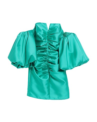 SIMONA CORSELLINI Vestito corto Verde smeraldo 100% Poliestere, Poliammide, Elastan