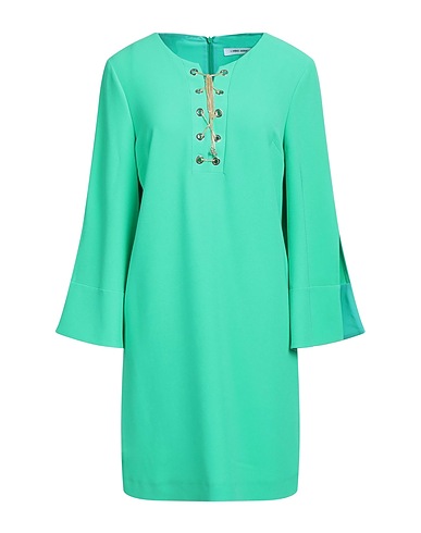 SIMONA CORSELLINI Short dress Green 94% Polyester, 6% Elastane