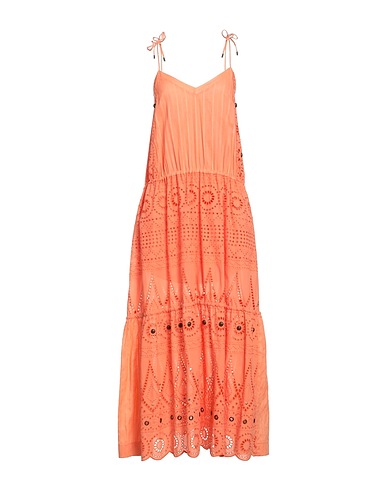 SIMONA CORSELLINI Langes Kleid Lachs 60% Polyester, 40% Baumwolle