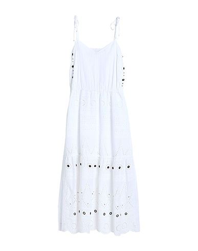 SIMONA CORSELLINI Vestito lungo Bianco 60% Poliestere, 40% Cotone