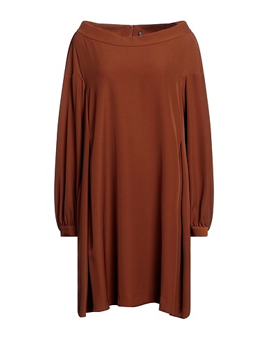 MANILA GRACE Robe courte Marron 96% Polyester, 4% Élasthanne