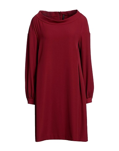 MANILA GRACE Short dress Burgundy 96% Polyester, 4% Elastane