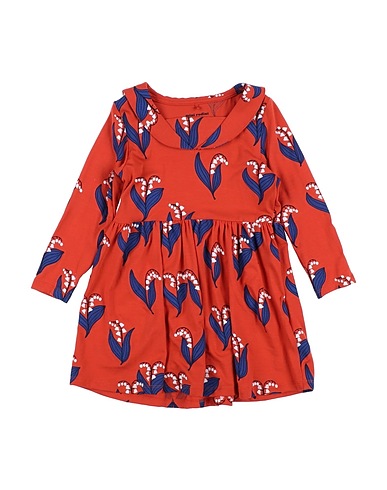 MINI RODINI Dress Brick red 95% Lyocell, 5% Elastane