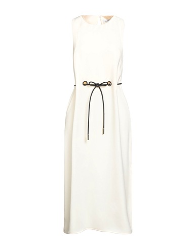 SIMONA CORSELLINI Midi dress Ivory 62% Cotton, 37% Viscose, 1% Elastane