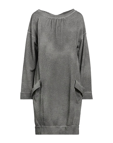 MANILA GRACE Short dress Grey 51% Viscose, 35% Cotton, 7% Polyamide, 7% Polyester