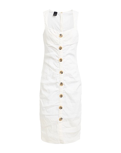 PINKO Midi dress White 59% Linen, 38% Viscose, 3% Elastane