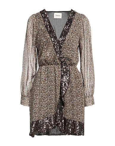 DIXIE Short dress Beige 98% Polyester, 2% Other Fibres