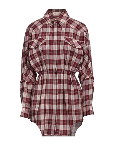 ALEXANDRE VAUTHIER Shirt dress Burgundy 42% Linen, 33% Lyocell, 25% Polyamide