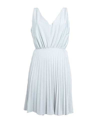 VANESSA SCOTT Short dress Silver 95% Polyester, 5% Elastane