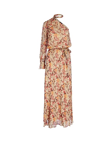 POLO RALPH LAUREN Elegant dress FLORAL GEORGETTE ONE-SHOULDER MAXIDRESS
 Beige 100% Viscose