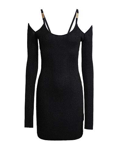 GCDS Short dress Black 70% Viscose, 15% Polyamide, 15% Metallic fiber