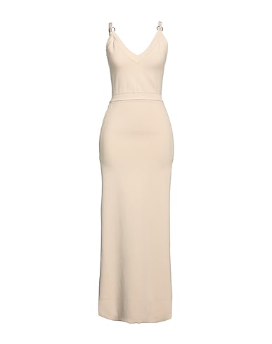 RABANNE Long dress Beige 70% Viscose, 30% Polyester