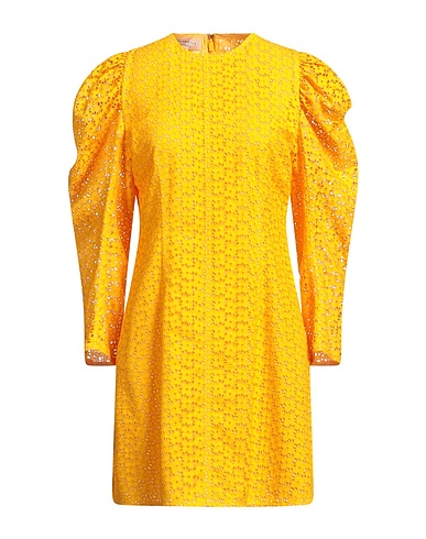 PHILOSOPHY di LORENZO SERAFINI Short dress Yellow 65% Polyester, 35% Cotton
