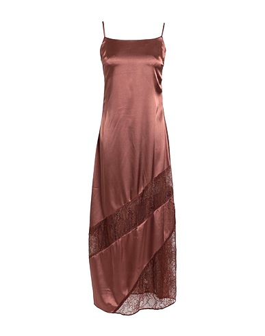TOPSHOP Long dress Brown 95% Polyester, 5% Elastane