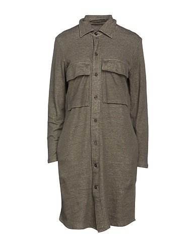 MAJESTIC FILATURES Shirt dress Military green 70% Cotton, 30% Cashmere
