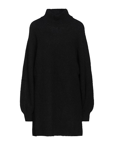 MANILA GRACE Short dress Black 37% Polyester, 26% Acrylic, 25% Alpaca wool, 10% Wool, 2% Elastane