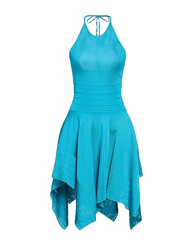 ALEXANDRE VAUTHIER Short dress Azure 98% Viscose, 2% Elastane, Brass, Glass