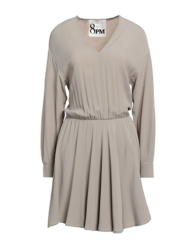 8PM Short dress Taupe 69% Acetate, 31% Silk