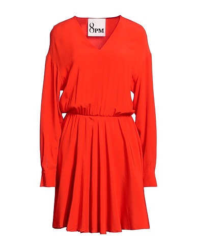 8PM Short dress Tomato red 69% Acetate, 31% Silk