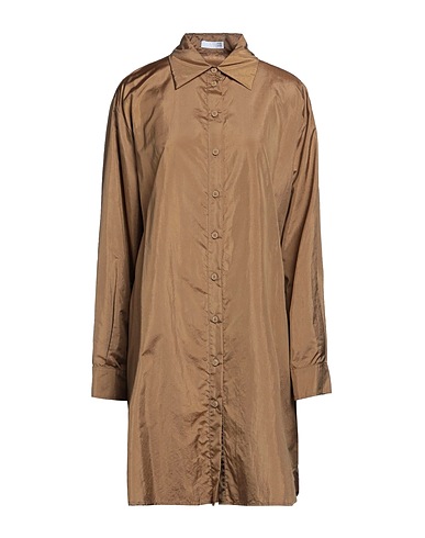 DOUUOD Shirt dress Brown 65% Polyamide, 35% Silk