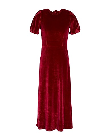 8 by YOOX Midi dress VELVET OPEN-BACK MIDI DRESS Burgundy 95% Polyester, 5% Elastane