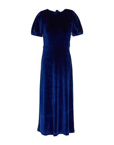 8 by YOOX Midi dress VELVET OPEN-BACK MIDI DRESS 95% Polyester, 5% Elastane