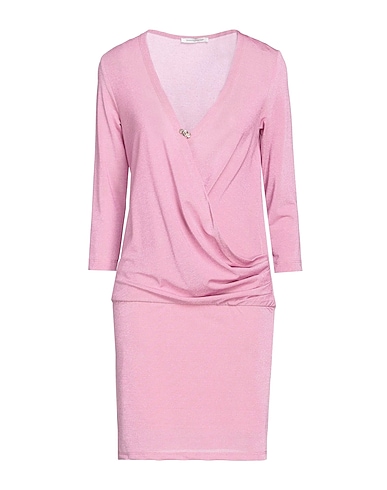BIANCOGHIACCIO Vestito corto Rosa 78% Poliestere, 17% Poliammide, 5% Elastan