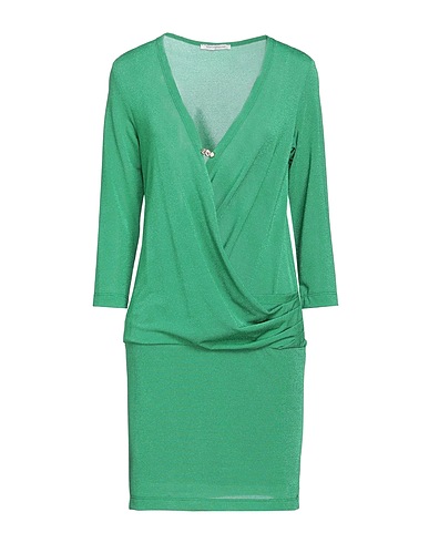 BIANCOGHIACCIO Vestito corto Verde 78% Poliestere, 17% Poliammide, 5% Elastan