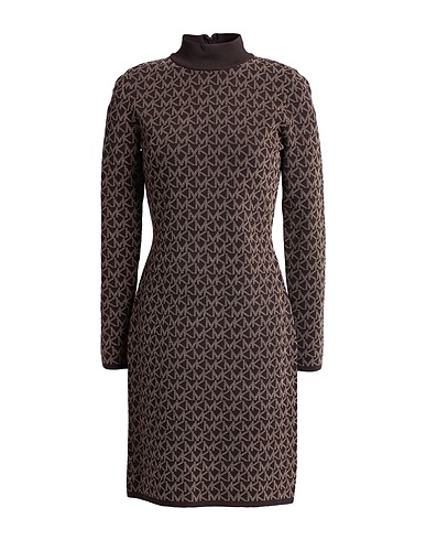 MICHAEL MICHAEL KORS Short dress Dark brown 62% Recycled viscose, 21% Polyamide, 14% Polyester, 3% Elastane