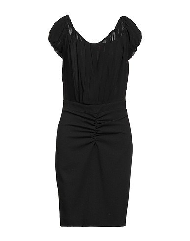 FRANCESCA FERRANTE Kurzes Kleid Schwarz 53% Polyester, 43% Guanakowolle, 4% Elastan