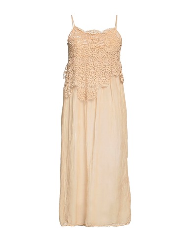 UN-NAMABLE Midi dress Beige 60% Cotton, 40% Silk