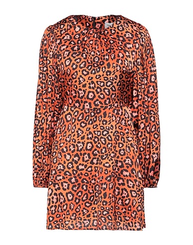 BERNA Short dress Rust 97% Polyester, 3% Elastic fibres